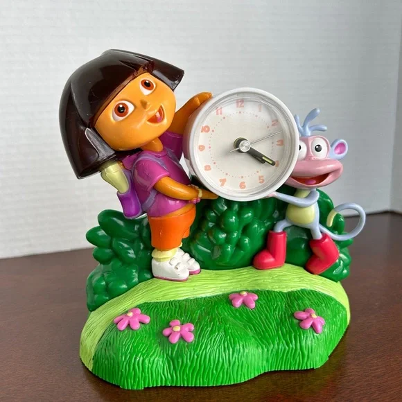 Vintage Dora the Explorer & Boots Battery Operated Clock with Musical Alarm 2003 - Picture 2 of 10
